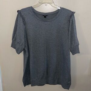 Torrid size 2X gray short sleeve puff shoulder lightweight sweatshirt